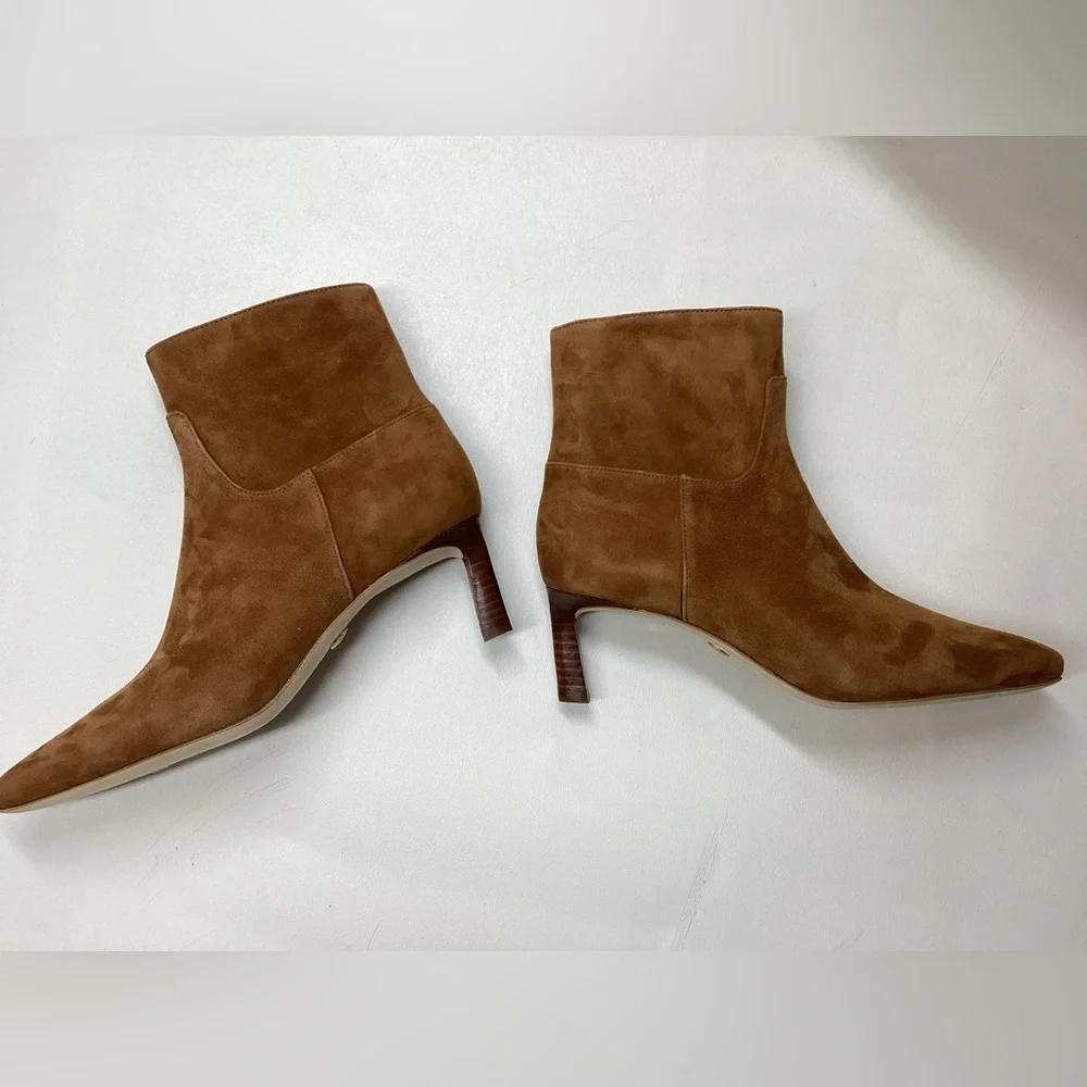 Veronica Beard Kelby Kitten Heel Boots In Brown Size 8.5